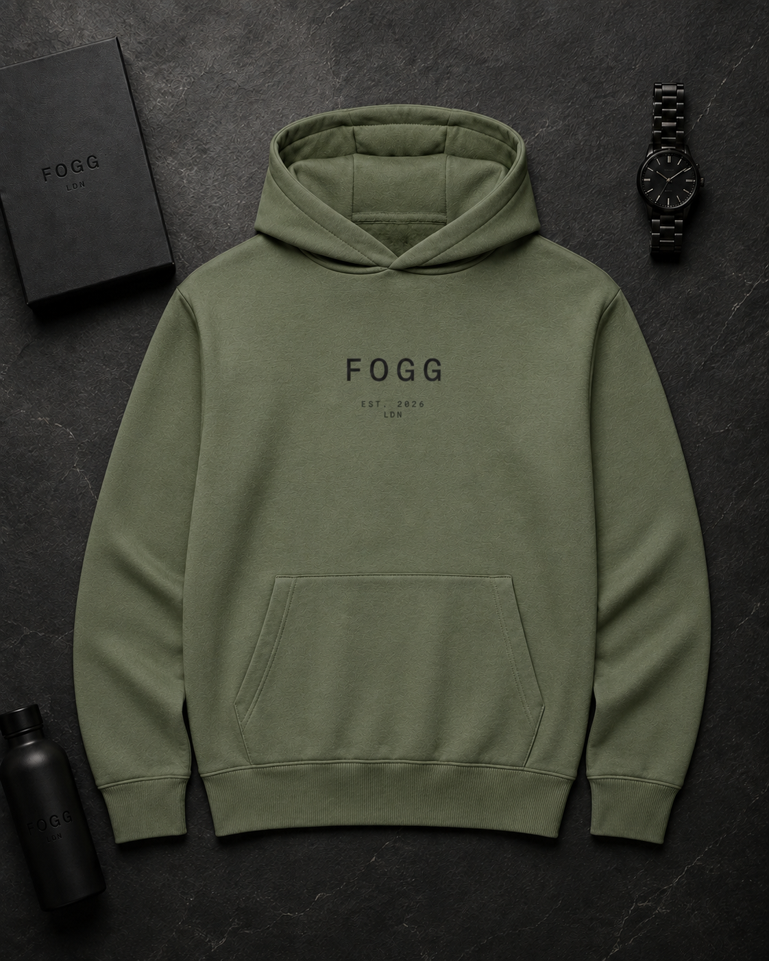 Heavyweight Boxy Hoodie - Earthy Green